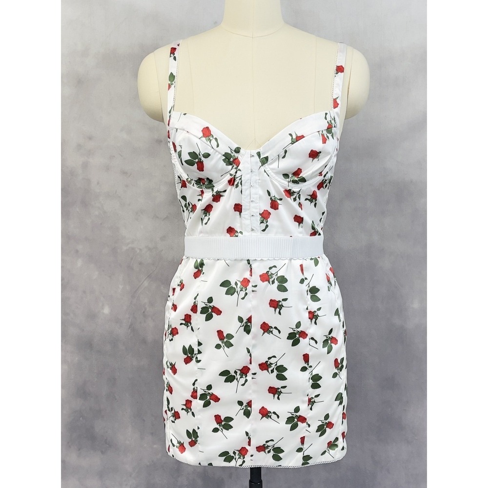 For Love & Lemons Love Song Bustier Mini Dress Size M Satin Rose Coquette Girly